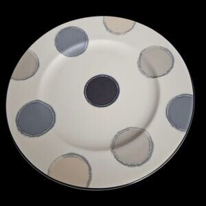 Noritake Ambience Java Graphite 7998 8.5" Salad Plates Set of 4 Polka Dot